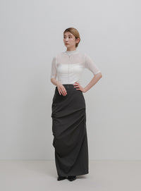 ボトルネックシアーTシャツ