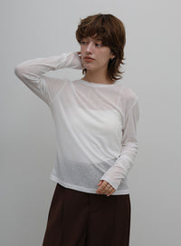 シアーテレコリブロングTシャツ