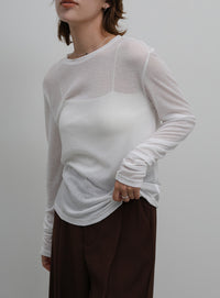 シアーテレコリブロングTシャツ