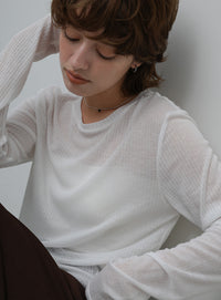 シアーテレコリブロングTシャツ