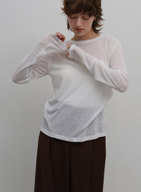 シアーテレコリブロングTシャツ