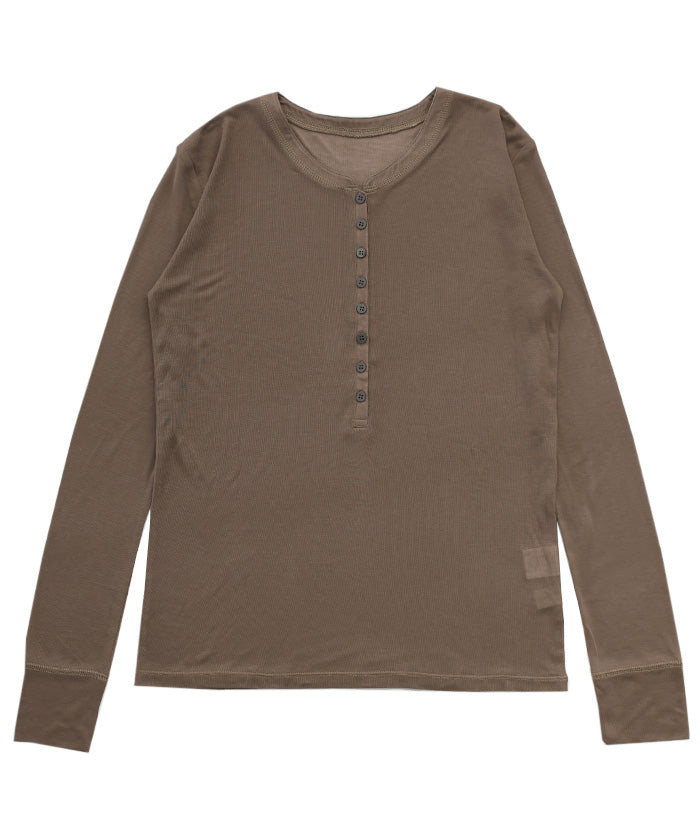 ボタンデザインシアーヘンリーネックロンT – SELECT MOCA