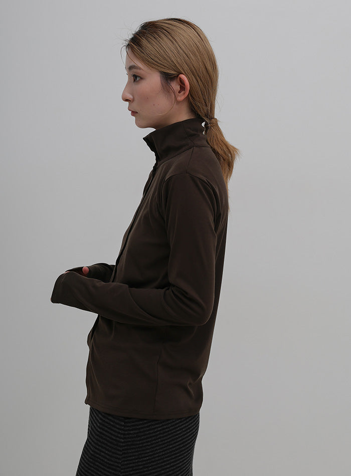 トップス AYK ボタンデザインハイネックトップス – SELECT MOCA