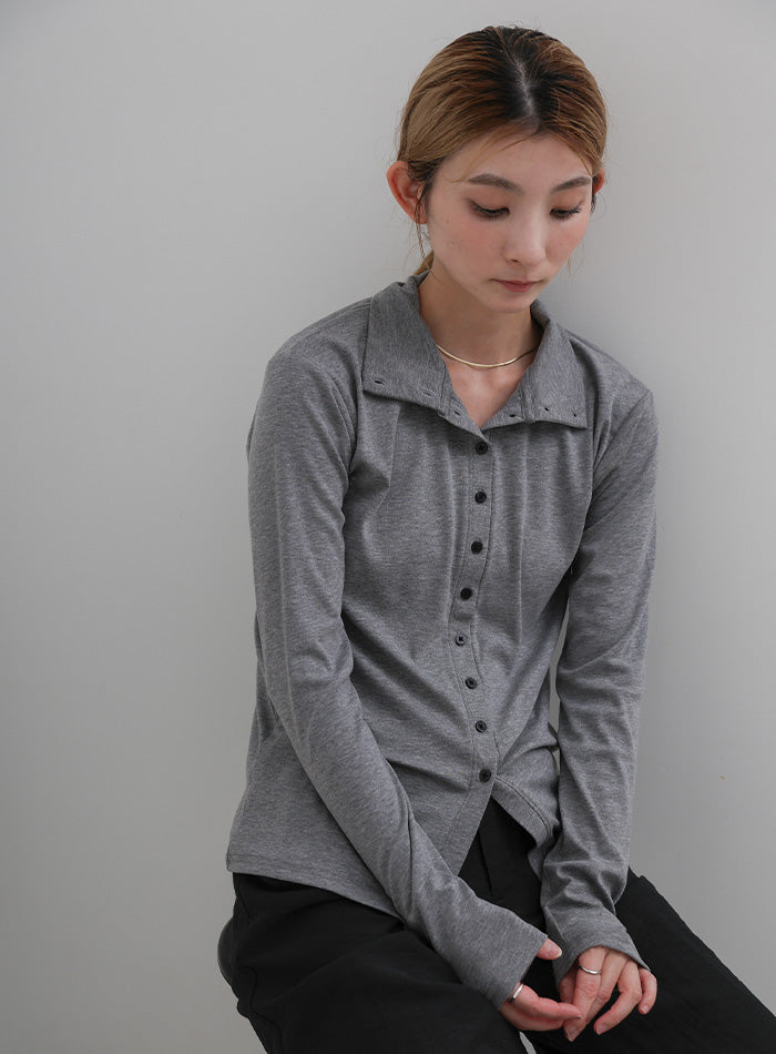ボタンデザインハイネックトップス – SELECT MOCA