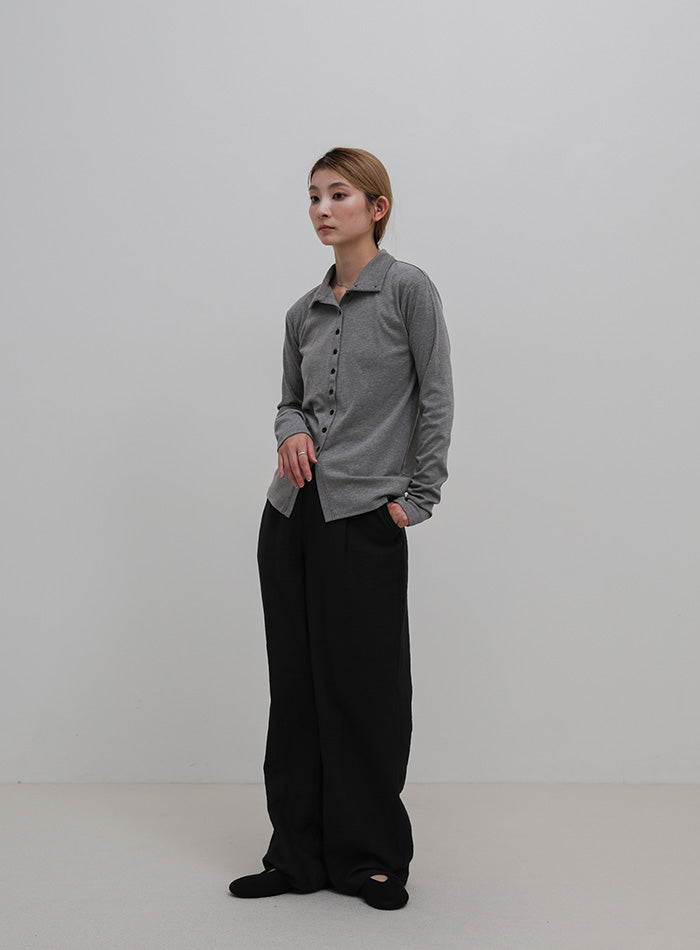 ボタンデザインハイネックトップス – SELECT MOCA