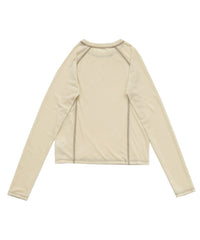 配色ステッチラグランロングTシャツ