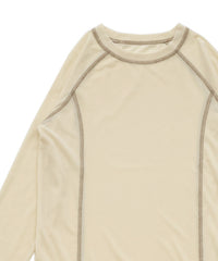 配色ステッチラグランロングTシャツ