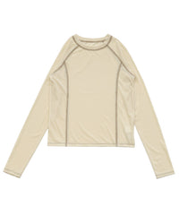 配色ステッチラグランロングTシャツ