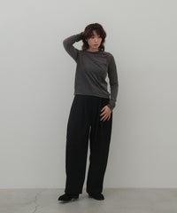 配色ステッチラグランロングTシャツ