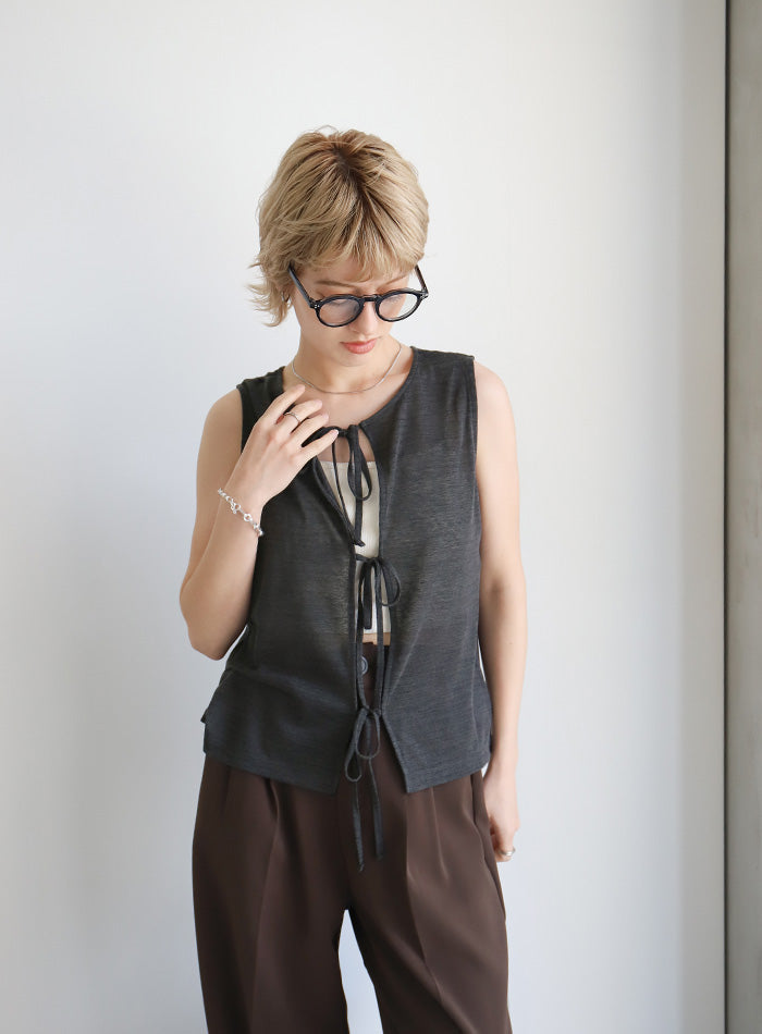 2WAYリボンノースリーブトップス【SALE】 – SELECT MOCA