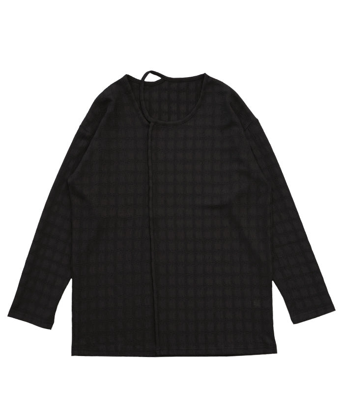 【Et】アシンメトリーネックシャーリングトップス