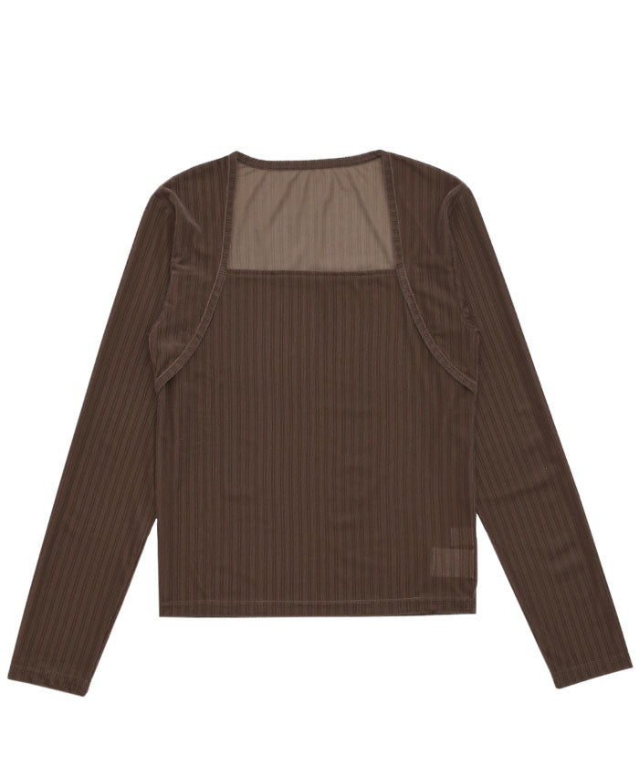 ストライプベロアスクエアネックトップス – SELECT MOCA