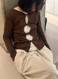 2WAYツイストシアーテレコトップス【by SON】