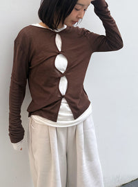 2WAYツイストシアーテレコトップス【by SON】