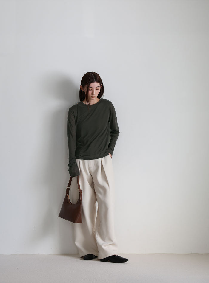 シアーレイヤードアシメネックトップス – SELECT MOCA