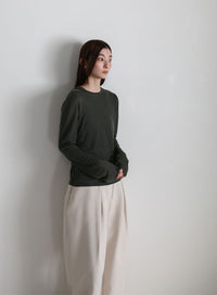シアーレイヤードアシメネックトップス