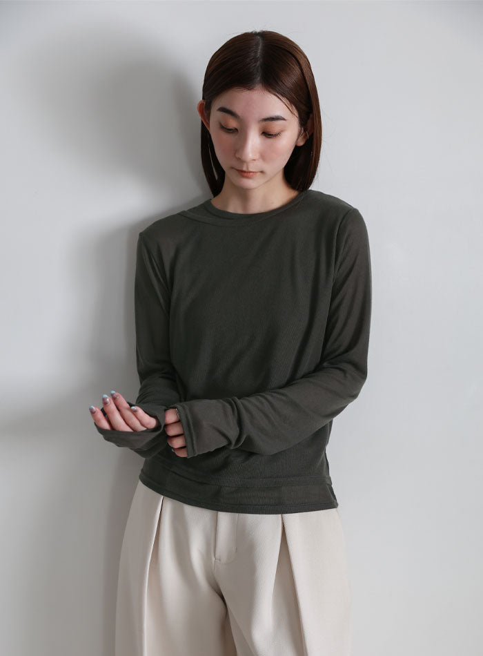 シアーレイヤードアシメネックトップス – SELECT MOCA
