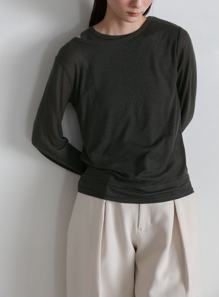シアーレイヤードアシメネックトップス – SELECT MOCA