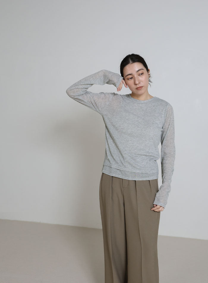 シアーレイヤードアシメネックトップス – SELECT MOCA