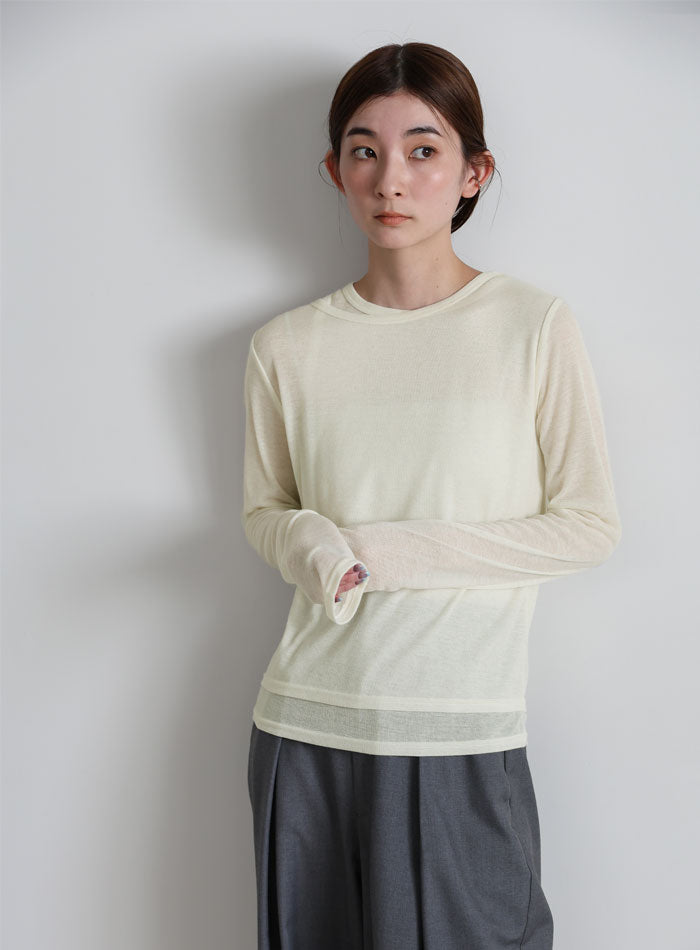 シアーレイヤードアシメネックトップス – SELECT MOCA