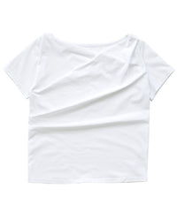 ドレープネックハーフスリーブTシャツ