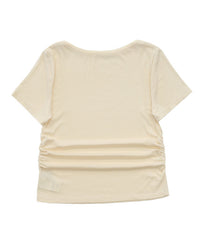サイドギャザーリブTシャツ