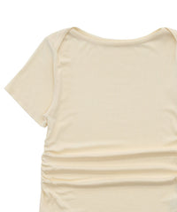 サイドギャザーリブTシャツ