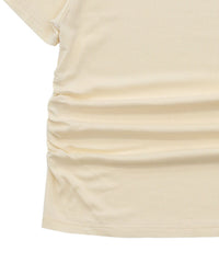 サイドギャザーリブTシャツ