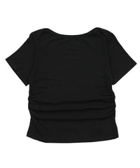 サイドギャザーリブTシャツ