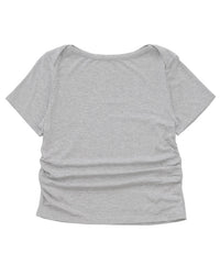 サイドギャザーリブTシャツ