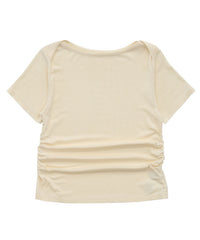 サイドギャザーリブTシャツ