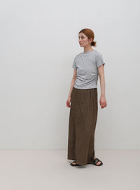 サイドギャザーリブTシャツ