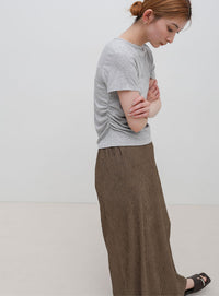 サイドギャザーリブTシャツ
