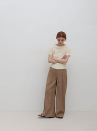 サイドギャザーリブTシャツ