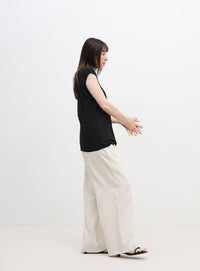 シアーノースリーブTシャツ