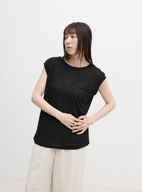 シアーノースリーブTシャツ