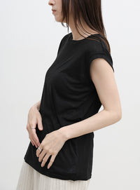 シアーノースリーブTシャツ