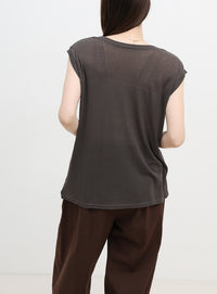 シアーノースリーブTシャツ