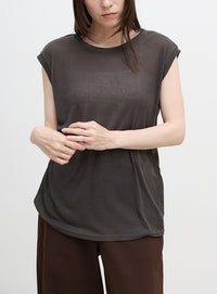シアーノースリーブTシャツ