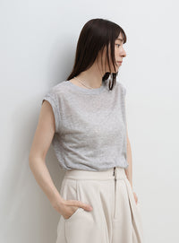シアーノースリーブTシャツ
