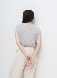 シアーノースリーブTシャツ