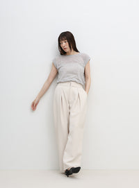 シアーノースリーブTシャツ