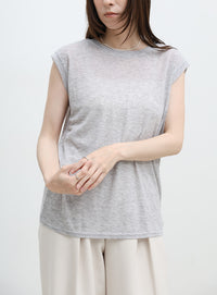 シアーノースリーブTシャツ