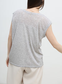 シアーノースリーブTシャツ