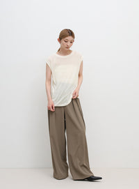 シアーノースリーブTシャツ