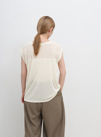 シアーノースリーブTシャツ