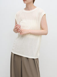 シアーノースリーブTシャツ