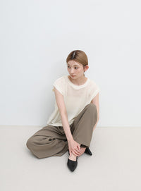 シアーノースリーブTシャツ