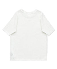 ストレッチ透かし編みデザインTシャツ