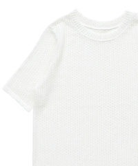 ストレッチ透かし編みデザインTシャツ